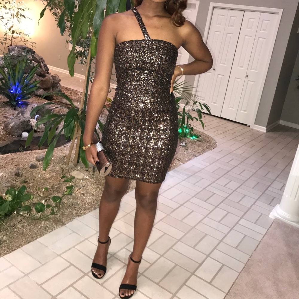 Black and Gold Sequined dress